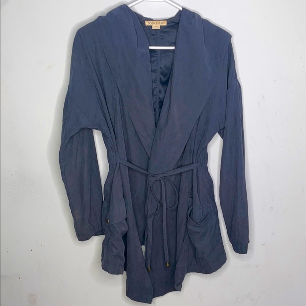 Navy blue light trench jacket